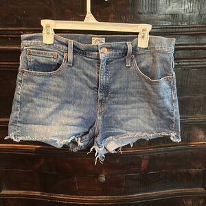 J. Crew Blue Jean Shorts with Frayed Hem